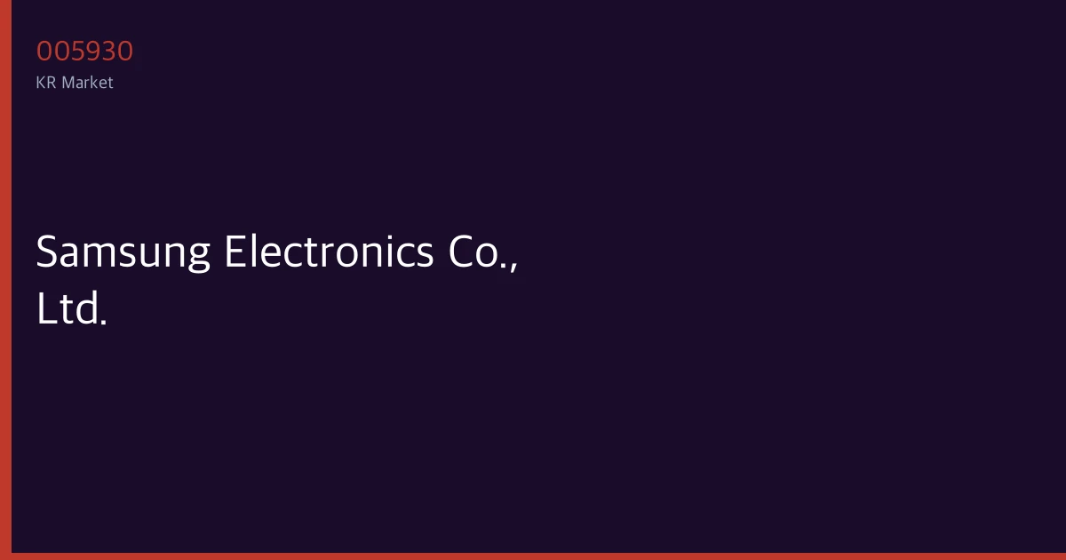 Samsung Electronics Co., Ltd.(005930) vs 경쟁사 비교 분석 — 동종업계 핵심 지표 한눈에 비교 [2026년]